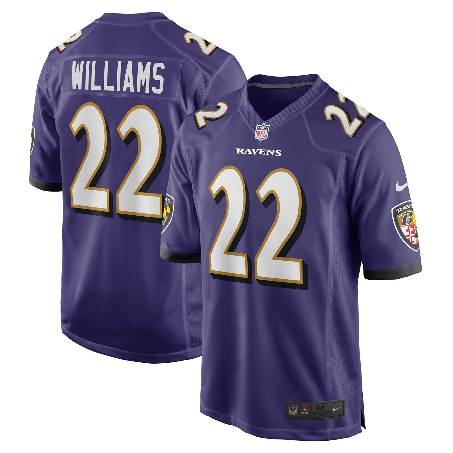 Men's Nike Damarion Williams Purple Baltimore Ravens Player Game Jersey