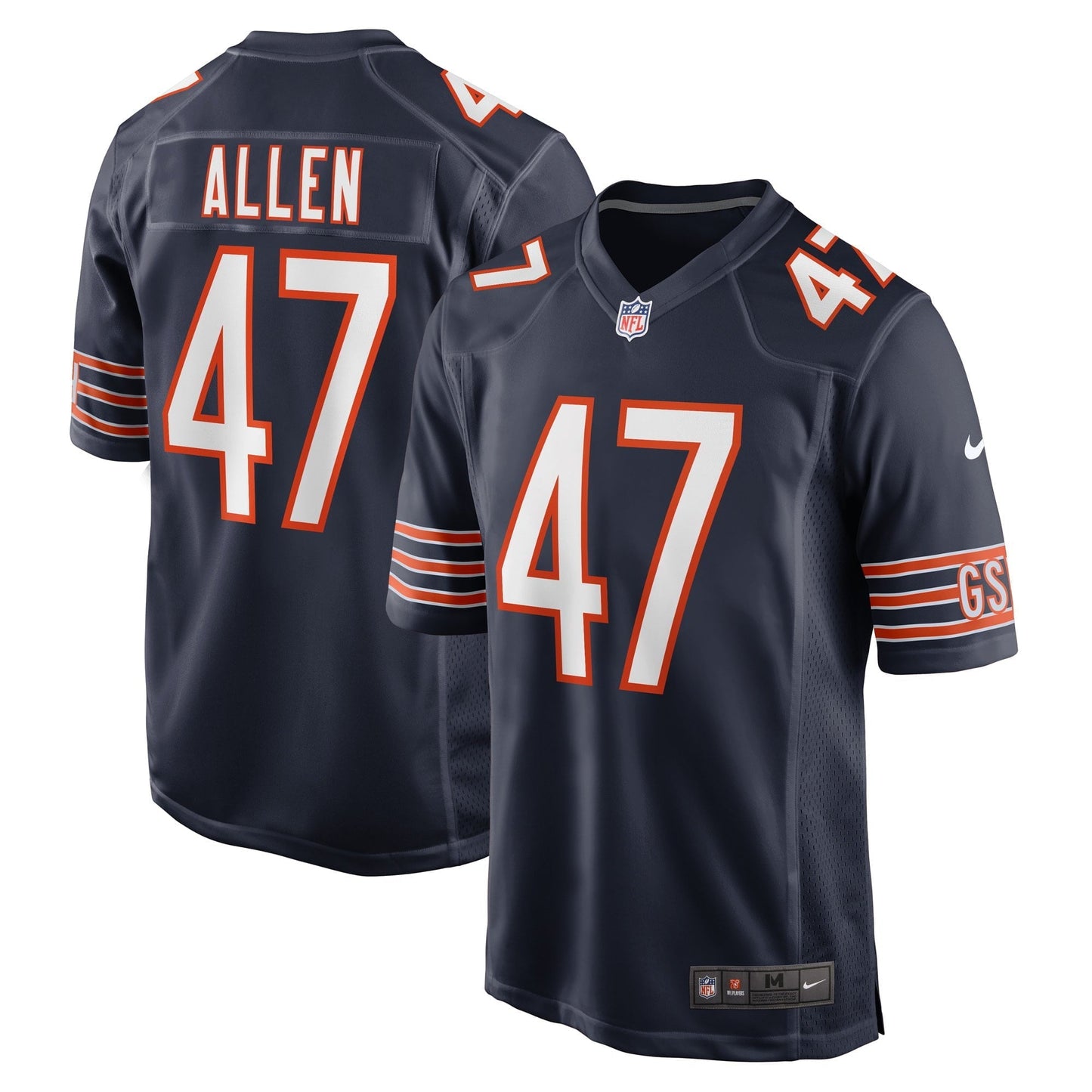 Men's Nike Chase Allen Navy Chicago Bears Game Player Jersey