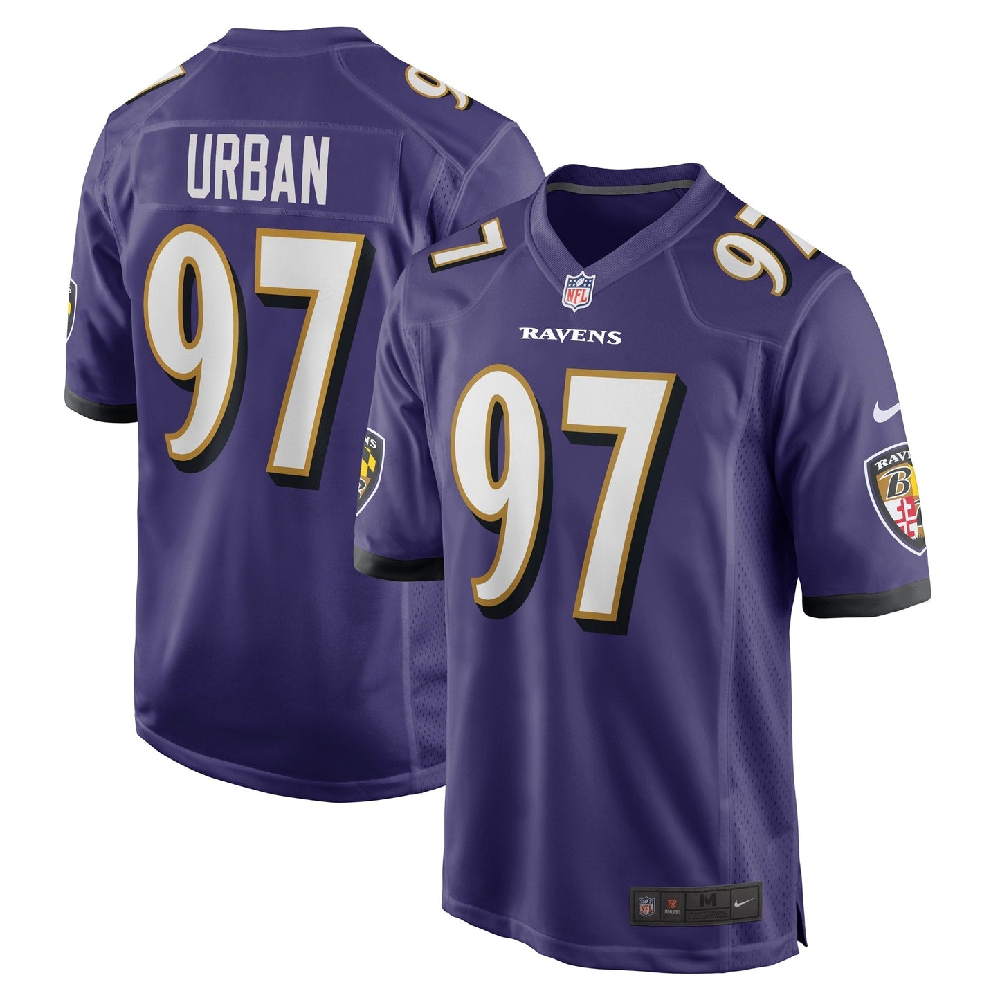 Men's Nike Brent Urban Purple Baltimore Ravens Game Player Jersey